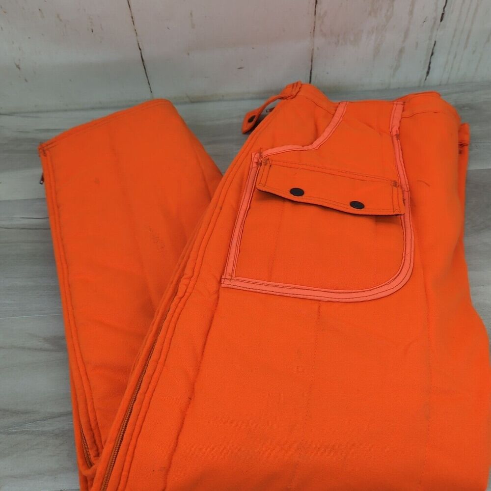 Vintage SafTBak Hunting Pants Size Large Blaze Orange Chiller Killer USA Made